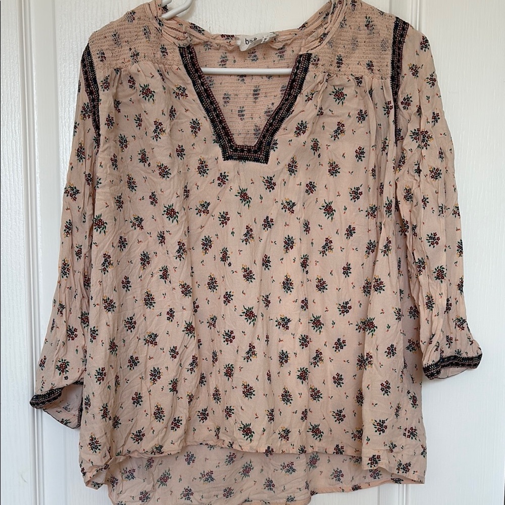 Ba&sh Floral Beige Blouse